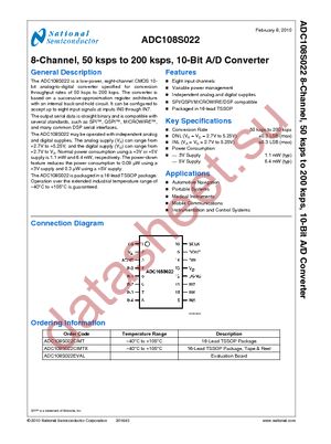 ADC108S022CIMTX/NOPB datasheet  